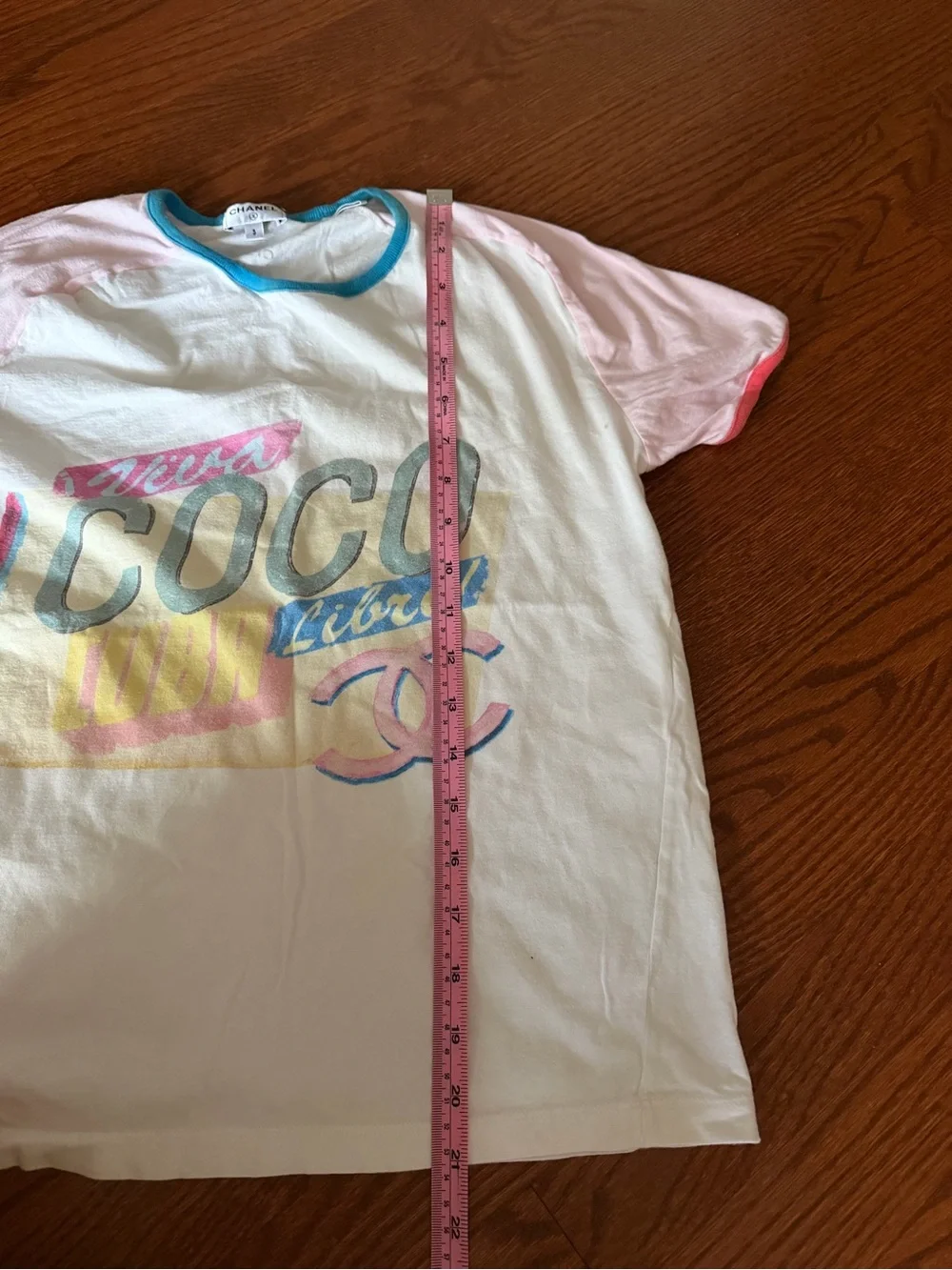 Chanel Paris-Cuba Pink And White Graphic Tee Women’s Size S